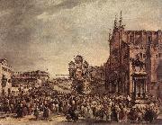 Pope Pius VI Blessing the People on Campo Santi Giovanni e Paolo sdg GUARDI, Francesco